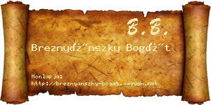 Breznyánszky Bogát névjegykártya